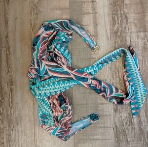 Swimsuit strappy halter biking top